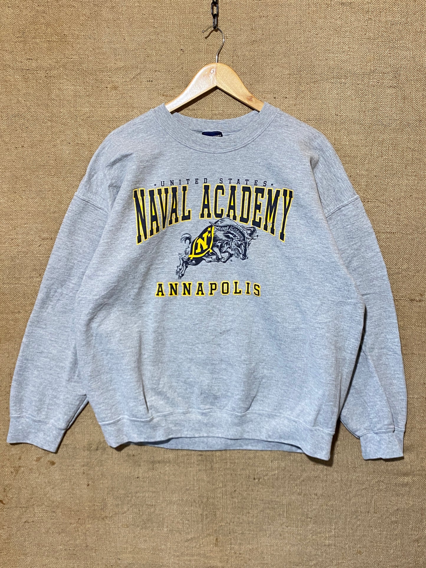 Vintage sweat Naval Academy uni grey (XL)