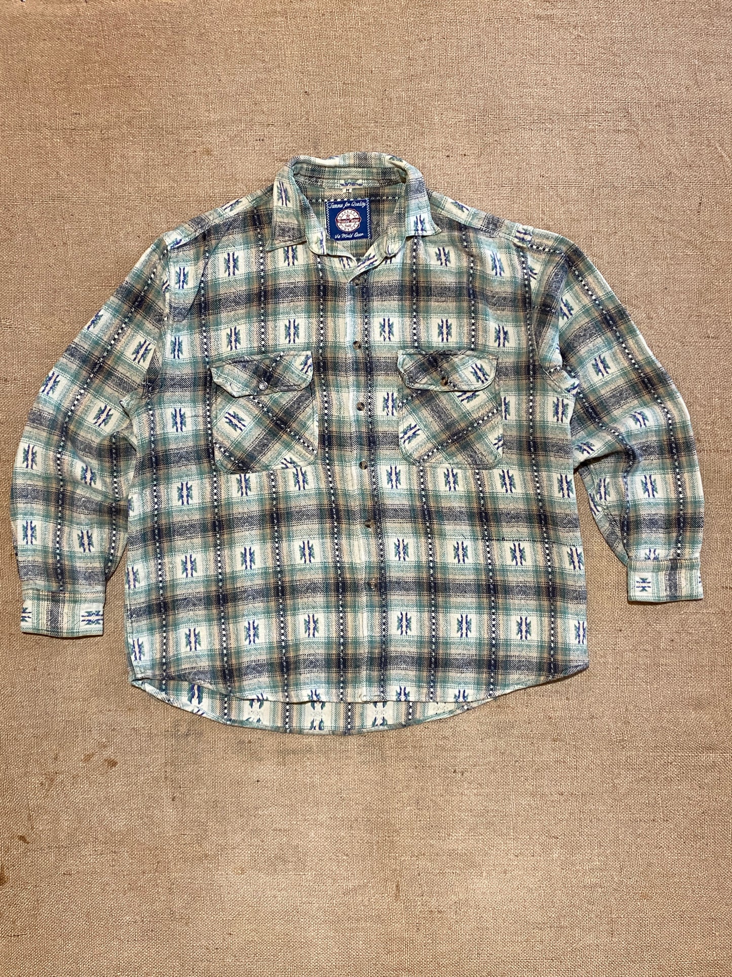 Vintage Aztec plaid shirt (M)