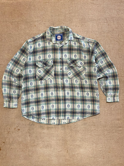 Vintage Aztec plaid shirt (M)