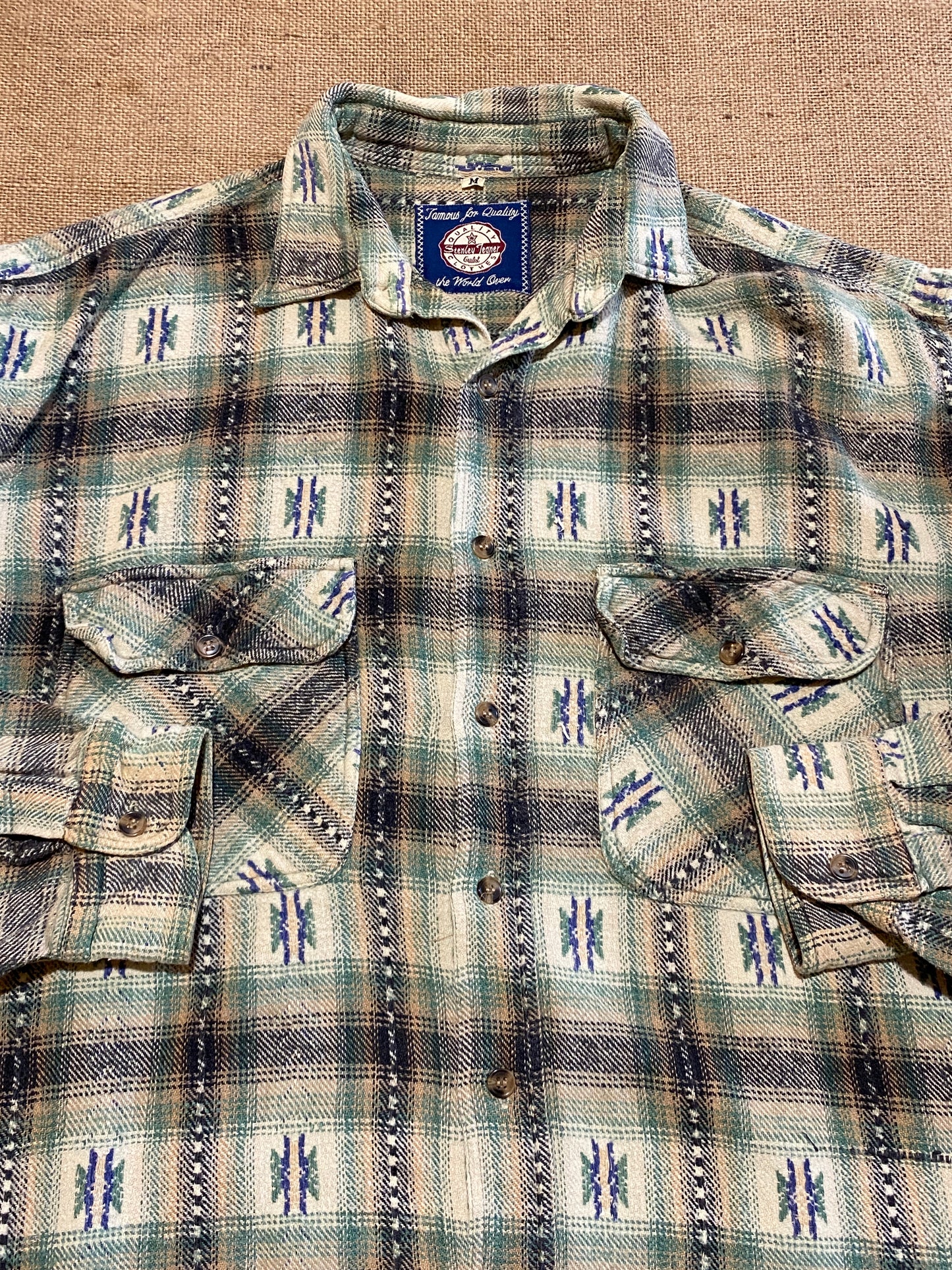 Vintage Aztec plaid shirt (M)