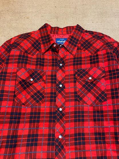 Vintage Wrangler plaid padded shirt (XL)