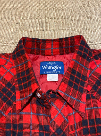 Vintage Wrangler plaid padded shirt (XL)