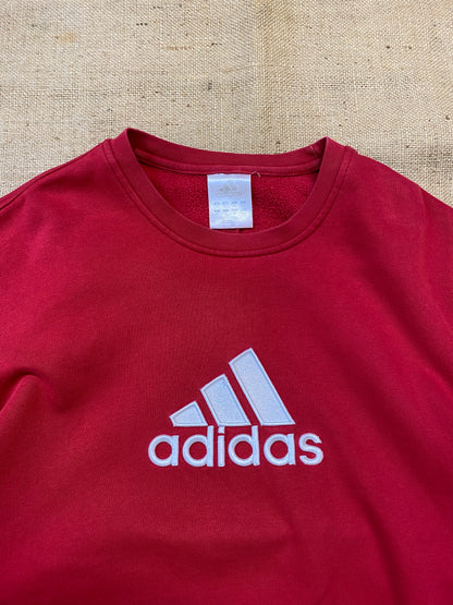 Vintage Adidas classic red heavy embroidery