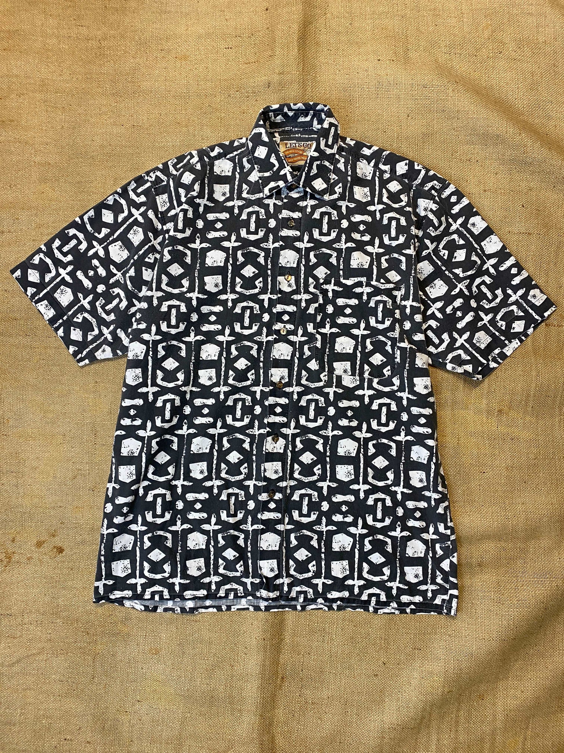 1990's faded grey printed shirt