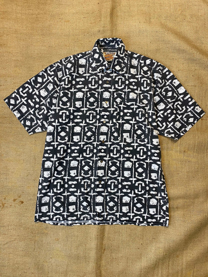 1990's faded grey printed shirt