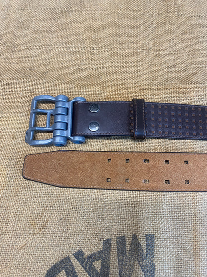 Ceinture lourde Oakley en cuir vintage entièrement marron