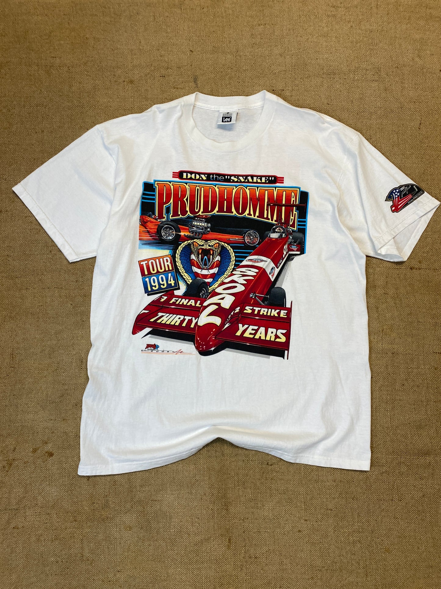 Rare autographed Don the Snake Prudhomme 1990s t shirt dragsters auto racing (XL)