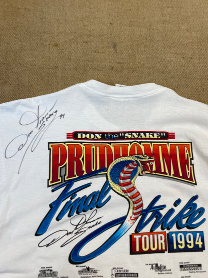 Rare autographed Don the Snake Prudhomme 1990s t shirt dragsters auto racing (XL)