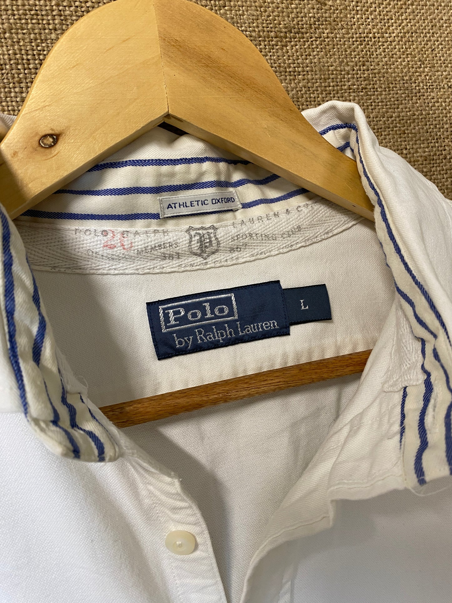 Rare chemise Polo Ralph Lauren blanche vintage (L)