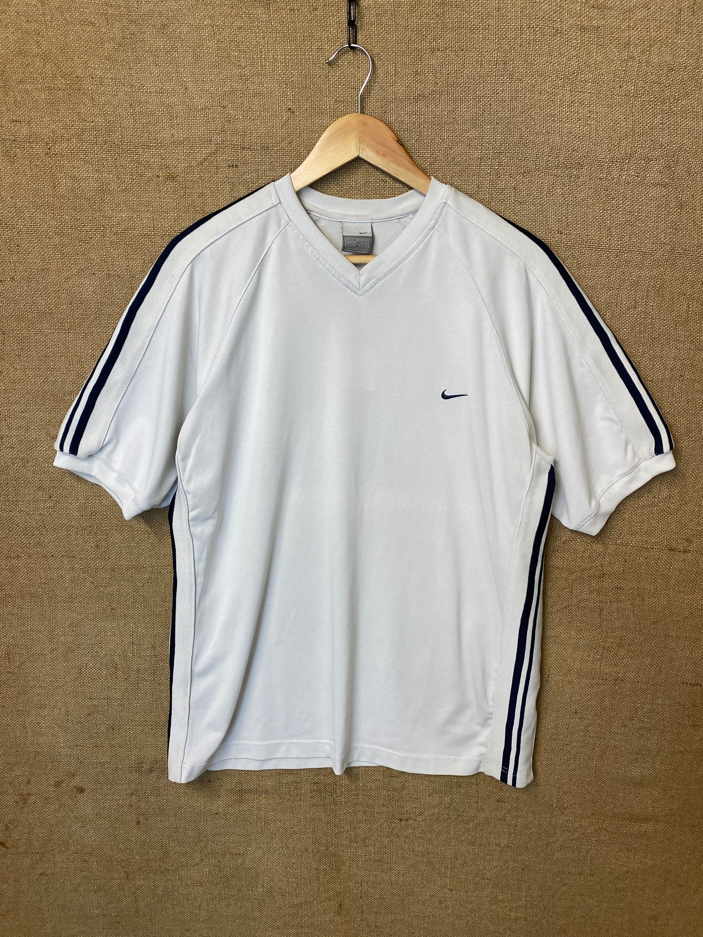 Vintage Nike White heavy coton side stripes (L)