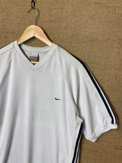 vintage Nike Blanc rayures latérales en coton épais (L)