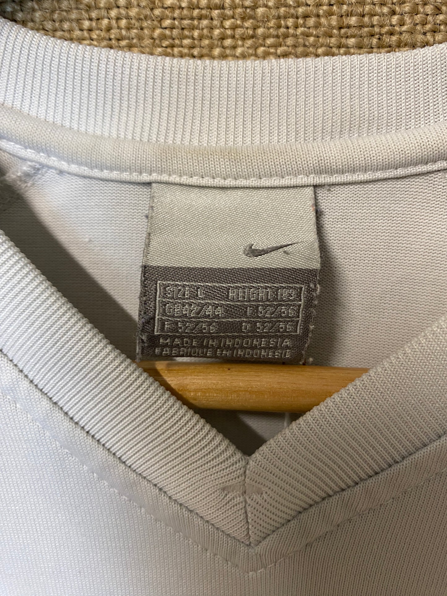 vintage Nike Blanc rayures latérales en coton épais (L)