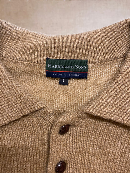 Harris and sons  vintage virgin wool knitted polo (L)