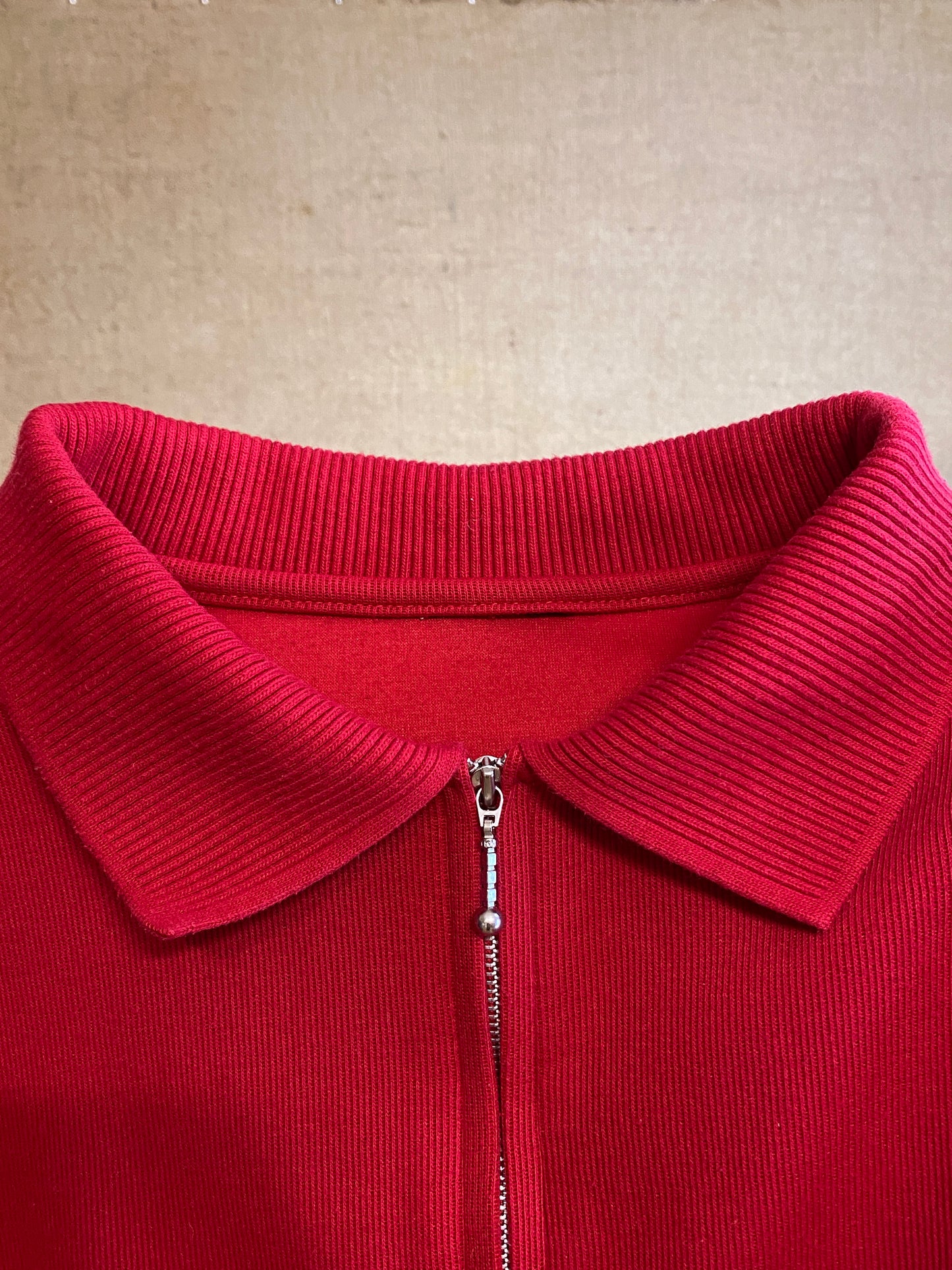 Vintage red polo 1/4 zip 100% coton (M)