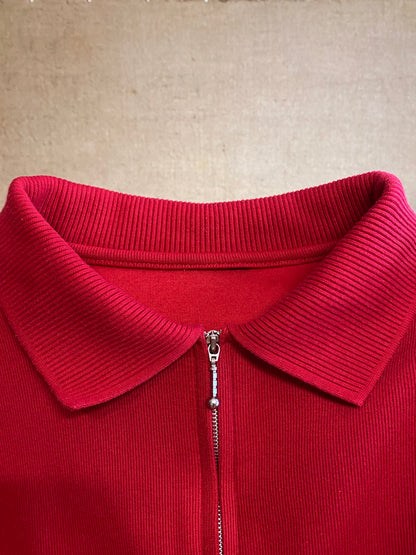 Vintage red polo 1/4 zip 100% coton (M)