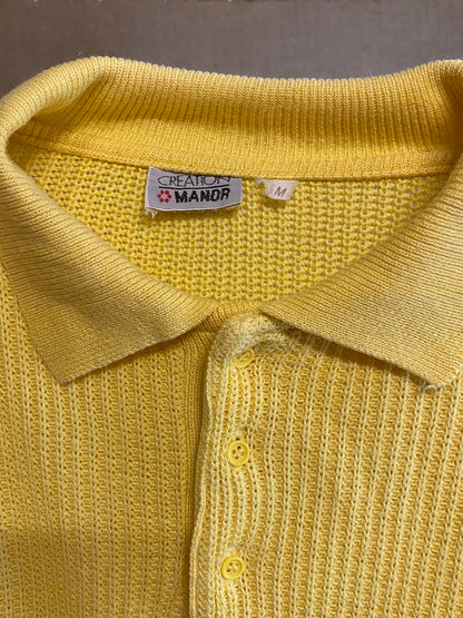 Vintage Yellow longsleeve polo made in Italy (M)