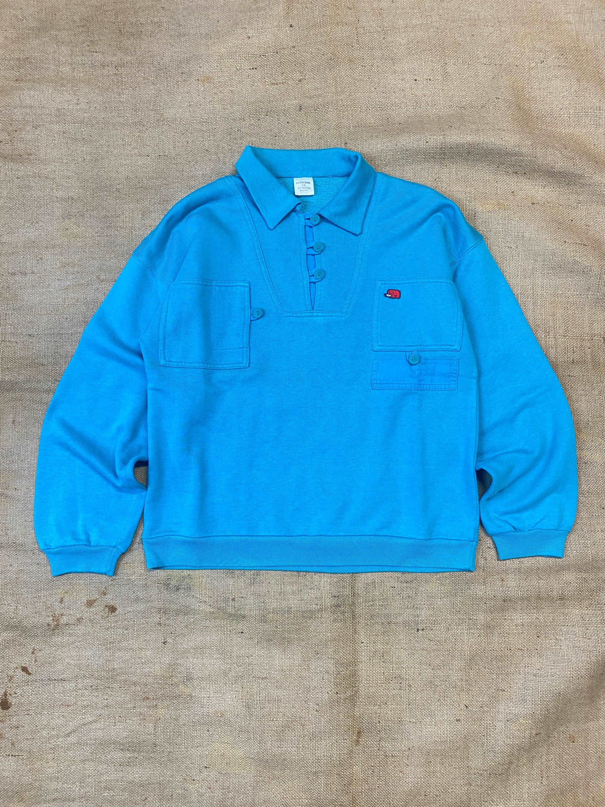 1980's light blue longleeve polo